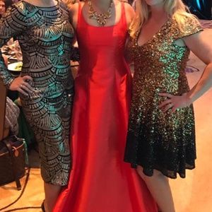 Fire coral ball gown